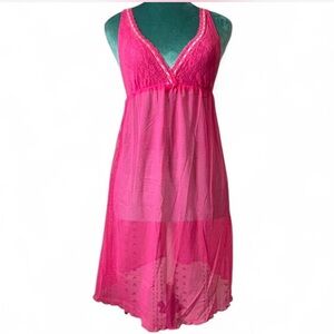 Elegant Pink Lace Nightgown